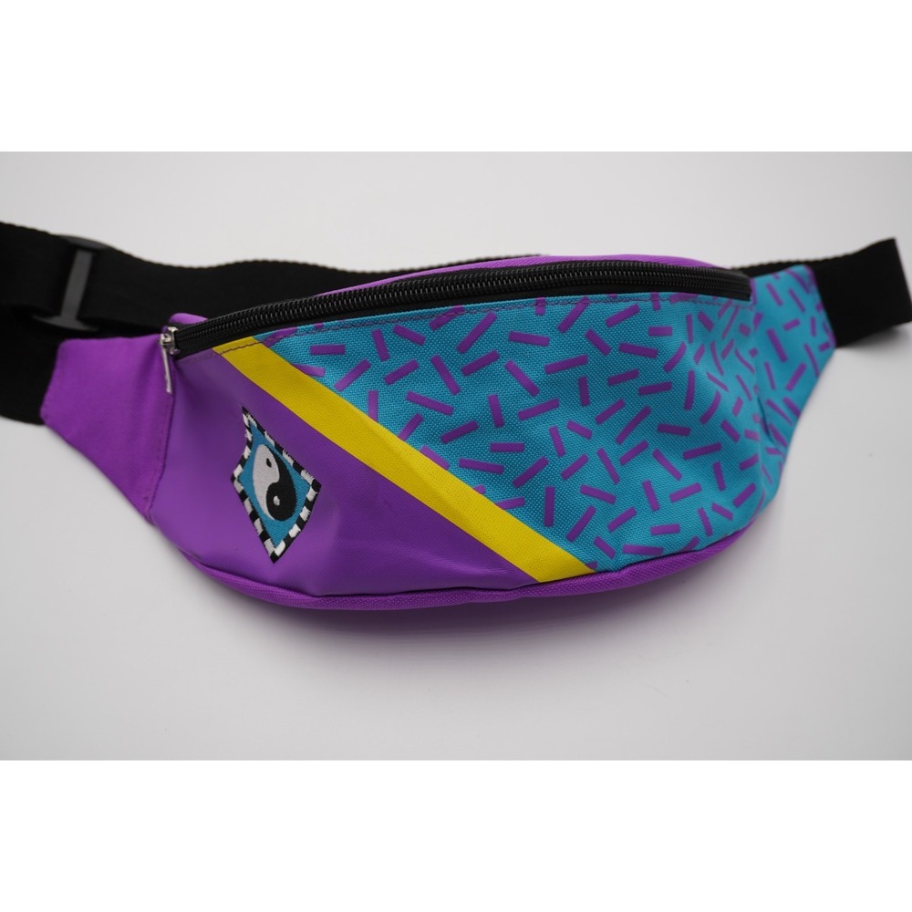 Funko Yin Yang Fanny Pack Purple Teal Retro 90s Print Adjustable Waist Bag